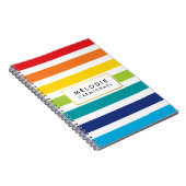 Carnet SIMPLE moderne mignon motif proppy rayé brillant (Côté Droit)