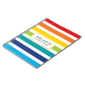 Carnet SIMPLE moderne mignon motif proppy rayé brillant (Côté gauche)