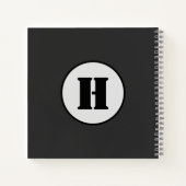 CARNET SIMPLE MODERNE MODERNE MONOGRAM ÉLÉGANT CHIC STYLE (Dos)