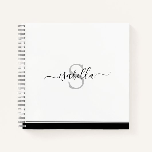 Carnet Simple Moderne Monogrammé Élégant (Devant)