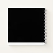 Carnet Simple moderne Monogramme noir et blanc (Dos)