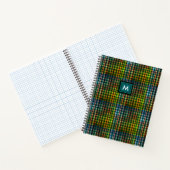 Carnet Simple Moderne Monogramme Tartan Écossais Vert Sar (Intérieur)