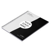 Carnet Simple moderne personnalisé noir et blanc professi (Côté gauche)