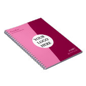 Carnet Simple moderne personnalisé rose professionnel (Côté Droit)