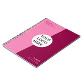 Carnet Simple moderne personnalisé rose professionnel (Côté gauche)