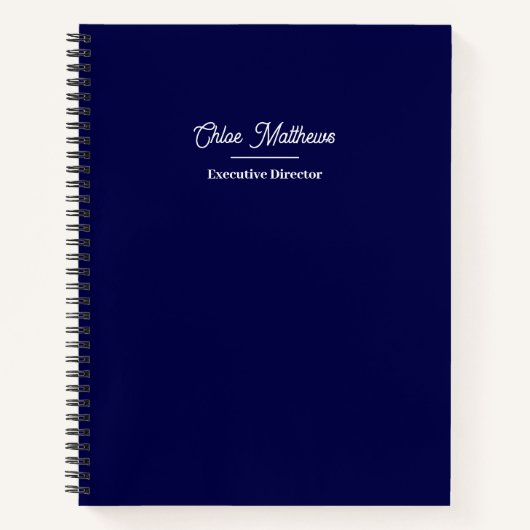 Carnet Simple Moderne Professionnel Bleu Marine (Devant)