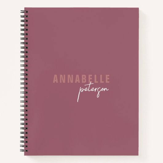 Carnet Simple moderne professionnel Dusty Rose minimalist (Devant)