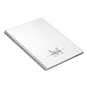 Carnet Simple moderne Script de fille Monogramme gris noi (Côté Droit)