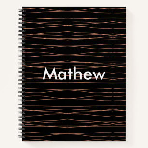 Carnet Simple monogramme ajouter votre nom lettre man min