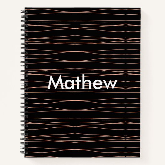 Carnet Simple monogramme ajouter votre nom lettre man min (Devant)