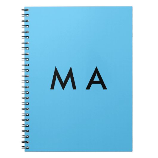 Carnet Simple monogramme ajouter votre nom lettre man min (Devant)