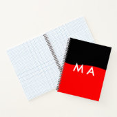 Carnet Simple monogramme ajouter votre nom lettre man min (Intérieur)