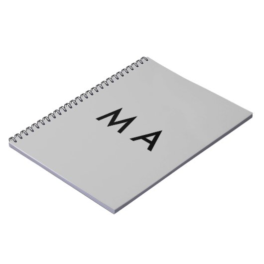 Carnet Simple monogramme ajouter votre nom lettre man min (Côté gauche)