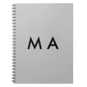 Carnet Simple monogramme ajouter votre nom lettre man min (Devant)