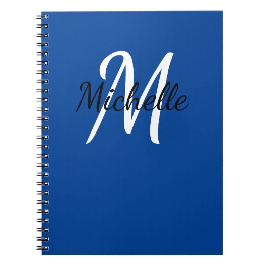 Carnet Simple Monogramme Bleu Foncé (Devant)