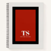 Carnet Simple Monogramme Bloc de Couleur de Style  (Devant)