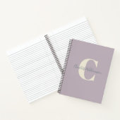 Carnet Simple Monogramme Personnalisé et Nom en Lilas (Intérieur)