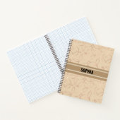 Carnet Simple Motif circulaire beige avec votre nom (Intérieur)