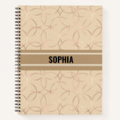 Carnet Simple Motif circulaire beige avec votre nom (Devant)