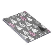 Carnet Simple motif de Noël. gris et blanc Abstrait (Côté Droit)