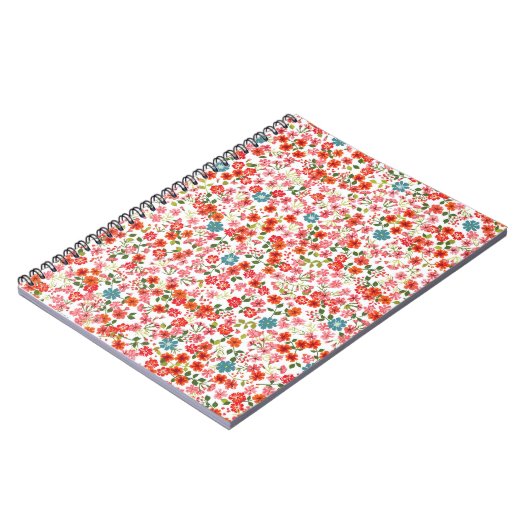 Carnet Simple motif mignon dans des fleurs à petite échel (Côté gauche)