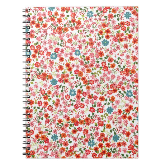 Carnet Simple motif mignon dans des fleurs à petite échel (Devant)