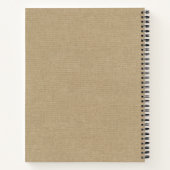 Carnet Simple Motif Rustique Burlap avec votre nom (Dos)