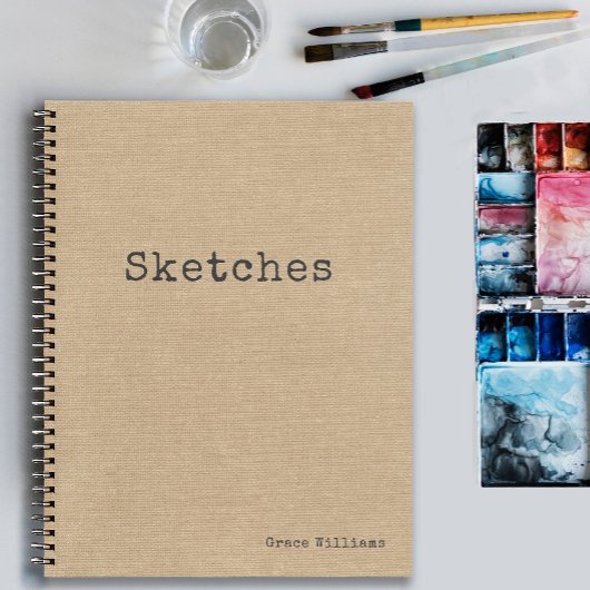 Carnet Simple Motif Rustique Burlap avec votre nom