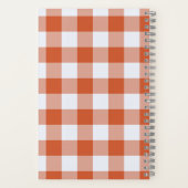 Carnet Simple Orange Buffalo Check Nom du monogramme (Verso)