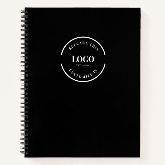 Carnet Simple personnalisable QR CODE Logo site web noir (Devant)