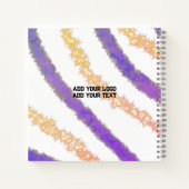 Carnet simple personnalisé bleu violet noir feuilles ajou (Dos)