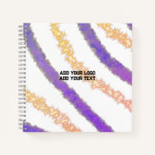 Carnet simple personnalisé bleu violet noir feuilles ajou (Devant)