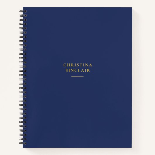 Carnet Simple professionnel bleu marine or spiralé (Devant)