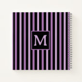 Carnet Simple Purple et Lavender Stried Initial (Dos)
