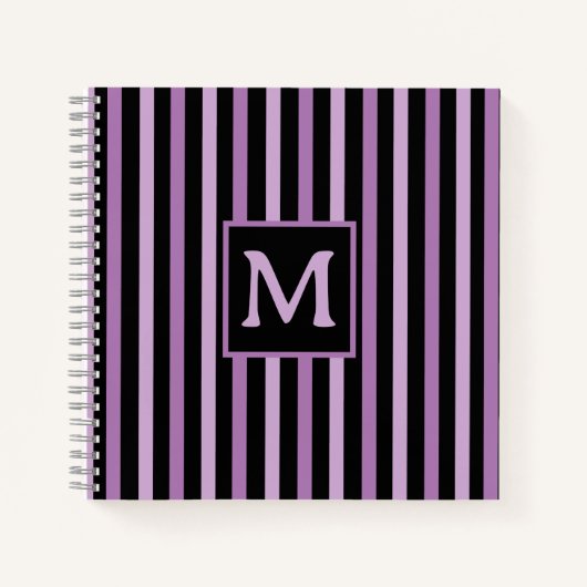 Carnet Simple Purple et Lavender Stried Initial (Devant)