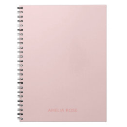 Carnet Simple Quartz Rose Personnalisé sur Fond Rose