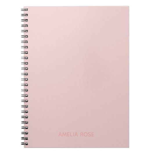 Carnet Simple Quartz Rose Personnalisé sur Rose (Devant)