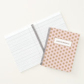 Carnet Simple Rose Pâle Or Points Nom (Intérieur)