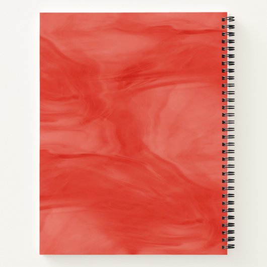 Carnet Simple rouge orange subtil marbre moderne Monogram (Dos)