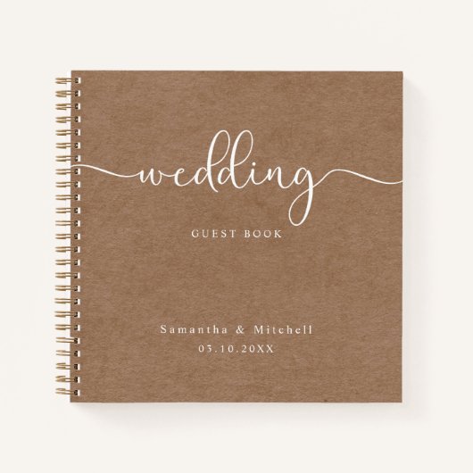 Carnet simple Rustique Mariage Guestbook (Devant)