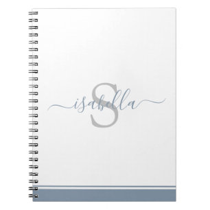 Carnet Simple Script moderne Monogramme élégant Dusty B