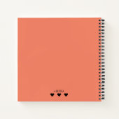 Carnet Simple Script Monogramme Coral Recettes favorites (Dos)
