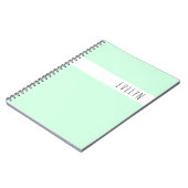 Carnet Simple Skinny Font Name Mint Green Personalized (Côté gauche)