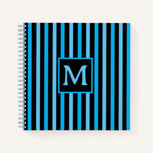 Carnet Simple Sky Blue Stried Initial (Devant)