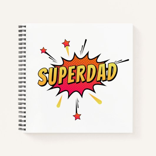Carnet Simple Superdad Comique Retro Pop Art | Ordinateur (Devant)