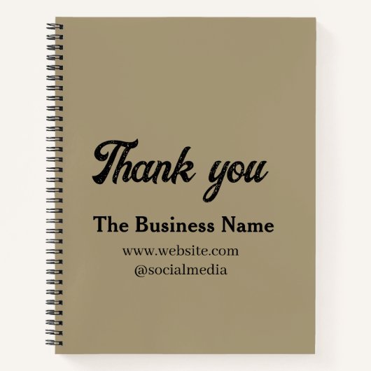 Carnet Simple thank you add business name details text t (Devant)