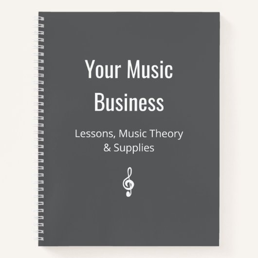 Carnet Simple Treble Clef Music Business Classic Grey (Devant)