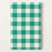 Carnet Simple Turquoise Buffalo Check Nom du monogramme (Verso)