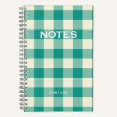 Carnet Simple Turquoise Buffalo Check Nom du monogramme (Recto)