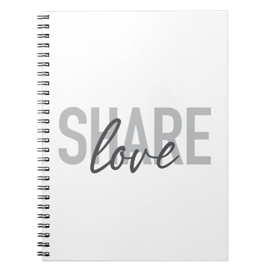 Carnet Simple, urban, trendy, modern type Share Love (Devant)